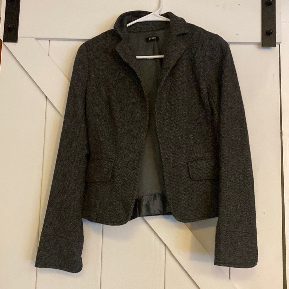 J.Crew wool gray blazer jacket. Cropped.